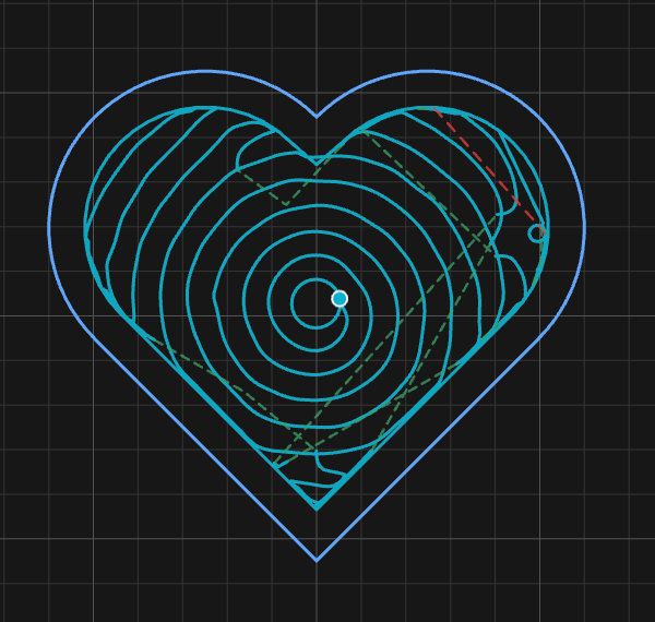 A spiral with arcs kept at constant engagement
