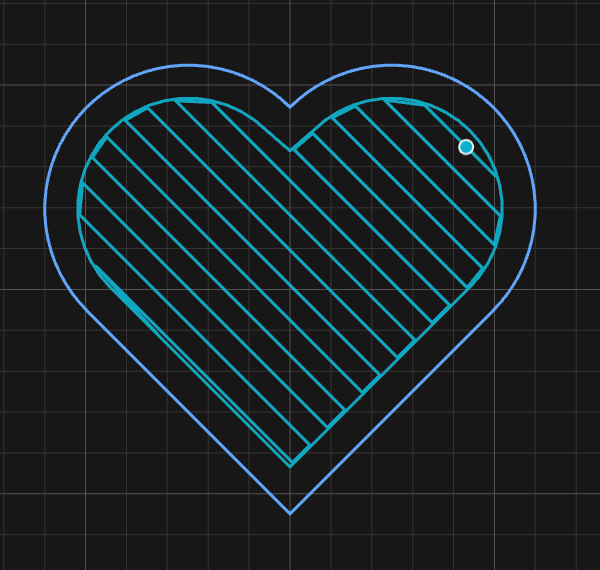 Diagonal parallel passes with a contour following the boundary