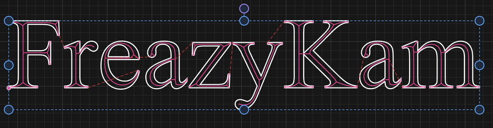 Vector lettering with the V-carve toolpath running along the centre of every stroke
